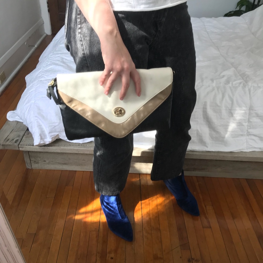 *Final Markdown* Color block clutch gold hardware
